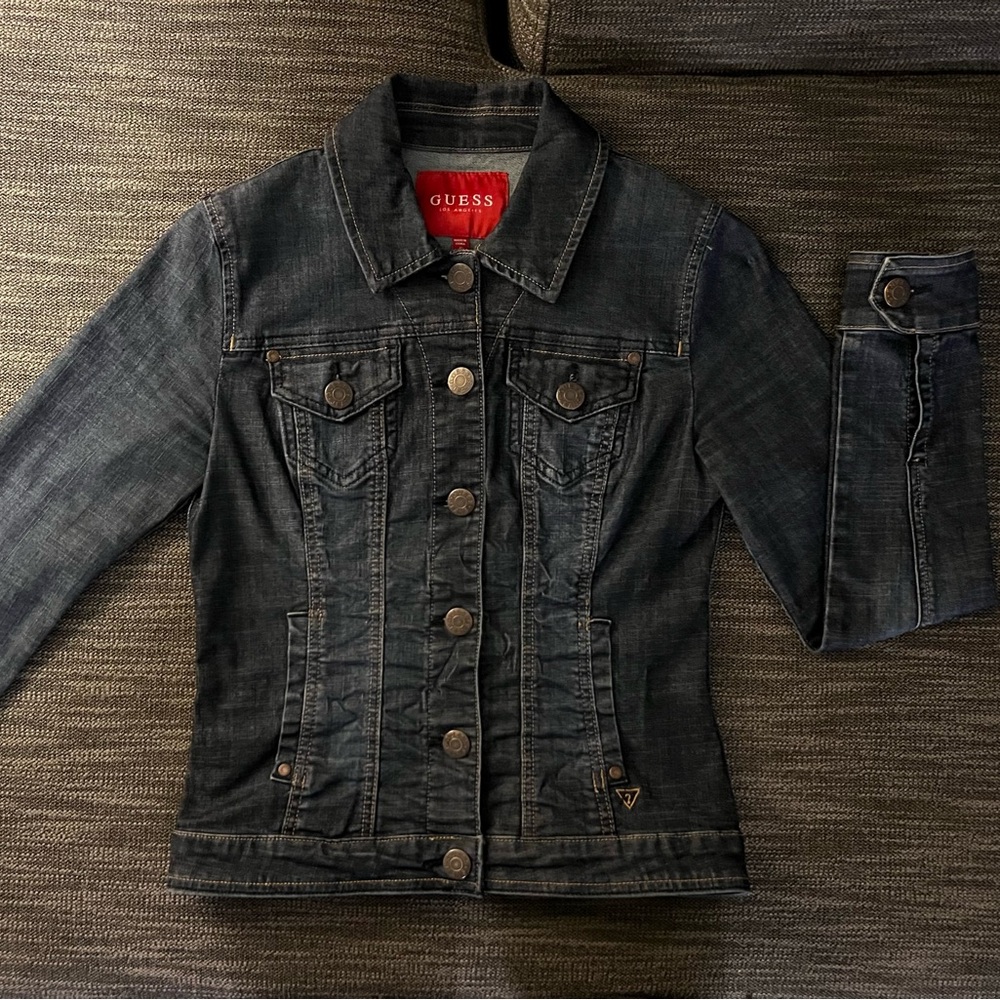 Guess jacket | denim jean jacket | size S | dark blue